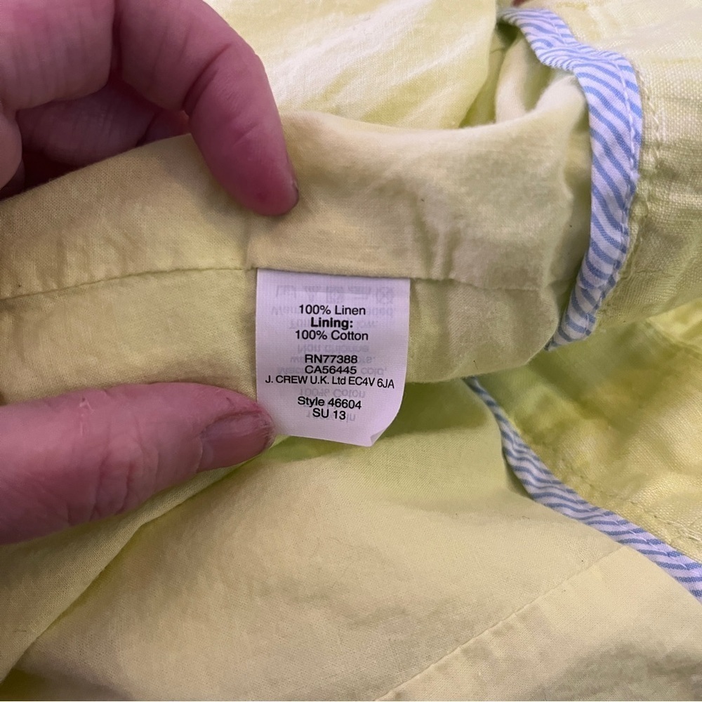 J. Crew Neon Lime Green 100% Linen Skirt Size 0 - Picture 7 of 7